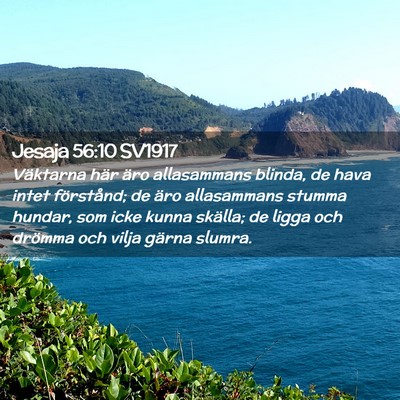 Picture 02 - Jesaja 56:10 SV1917 - Väktarna här äro allasammans blinda, de hava - Bible Verse Picture