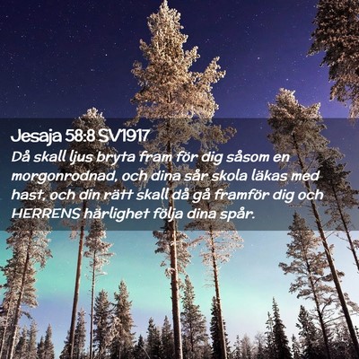 Picture 02 - Jesaja 58:8 SV1917 - Då skall ljus bryta fram för dig såsom en - Bible Verse Picture