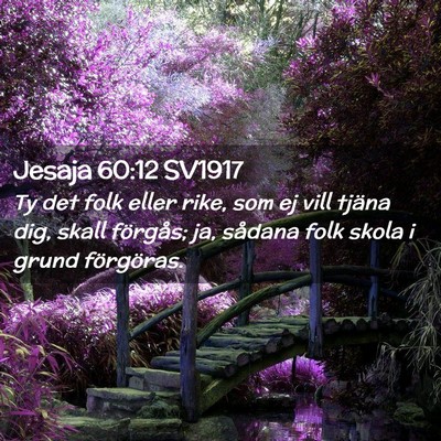 Picture 02 - Jesaja 60:12 SV1917 - Ty det folk eller rike, som ej vill tjäna dig, - Bible Verse Picture
