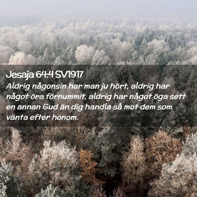 Picture 02 - Jesaja 64:4 SV1917 - Aldrig någonsin har man ju hört, aldrig har - Bible Verse Picture