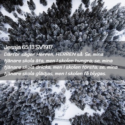 Picture 02 - Jesaja 65:13 SV1917 - Därför säger Herren, HERREN så: Se, mina - Bible Verse Picture