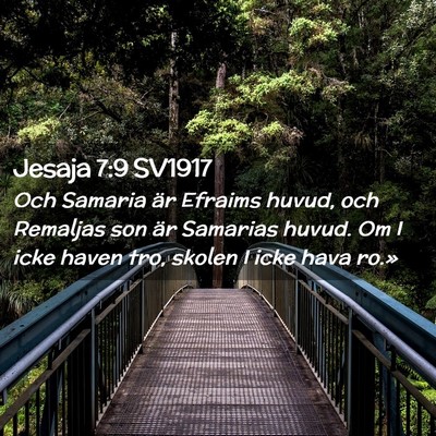 Picture 02 - Jesaja 7:9 SV1917 - Och Samaria är Efraims huvud, och Remaljas son - Bible Verse Picture