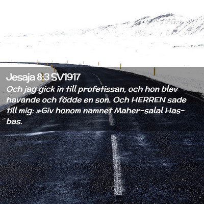 Picture 02 - Jesaja 8:3 SV1917 - Och jag gick in till profetissan, och hon blev - Bible Verse Picture