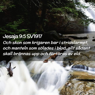 Picture 02 - Jesaja 9:5 SV1917 - Och skon som krigaren bar i stridslarmet, och - Bible Verse Picture