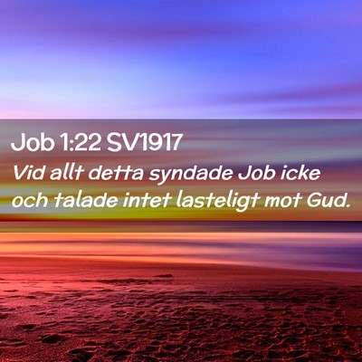 Picture 02 - Job 1:22 SV1917 - Vid allt detta syndade Job icke och talade intet - Bible Verse Picture