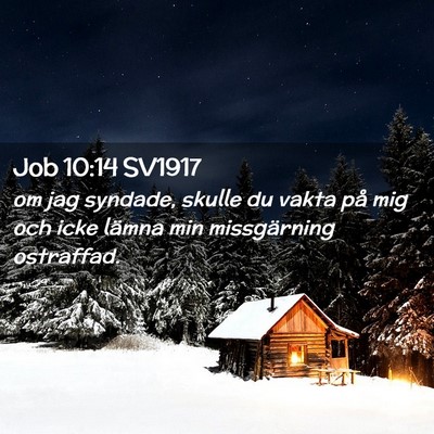 Picture 02 - Job 10:14 SV1917 - om jag syndade, skulle du vakta på mig och icke - Bible Verse Picture