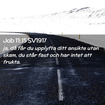 Picture 02 - Job 11:15 SV1917 - ja, då får du upplyfta ditt ansikte utan skam, - Bible Verse Picture