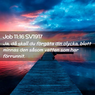 Picture 02 - Job 11:16 SV1917 - Ja, då skall du förgäta din olycka, blott - Bible Verse Picture