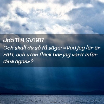 Picture 02 - Job 11:4 SV1917 - Och skall du så få säga: »Vad jag lär är - Bible Verse Picture