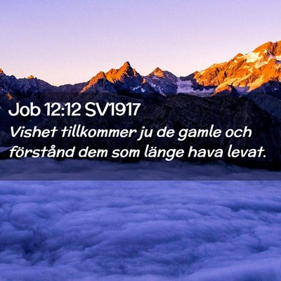 Picture 02 - Job 12:12 SV1917 - Vishet tillkommer ju de gamle och förstånd dem - Bible Verse Picture