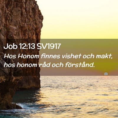 Picture 02 - Job 12:13 SV1917 - Hos Honom finnes vishet och makt, hos honom råd - Bible Verse Picture