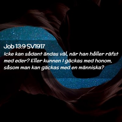 Picture 02 - Job 13:9 SV1917 - Icke kan sådant ändas väl, när han håller - Bible Verse Picture