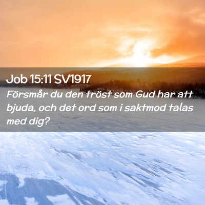 Picture 02 - Job 15:11 SV1917 - Försmår du den tröst som Gud har att bjuda, - Bible Verse Picture