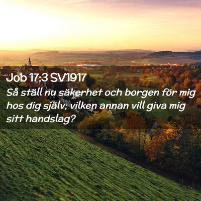 Picture 02 - Job 17:3 SV1917 - Så ställ nu säkerhet och borgen för mig hos - Bible Verse Picture