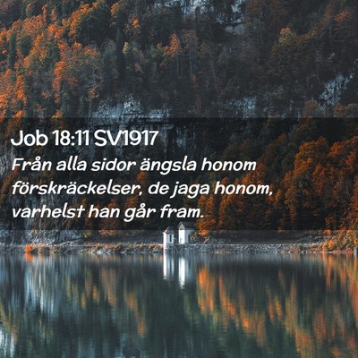 Picture 02 - Job 18:11 SV1917 - Från alla sidor ängsla honom förskräckelser, - Bible Verse Picture