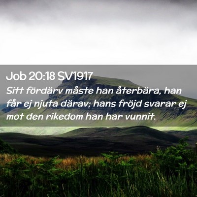 Picture 02 - Job 20:18 SV1917 - Sitt fördärv måste han återbära, han får ej - Bible Verse Picture