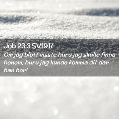 Picture 02 - Job 23:3 SV1917 - Om jag blott visste huru jag skulle finna honom, - Bible Verse Picture
