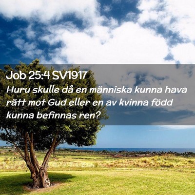 Picture 02 - Job 25:4 SV1917 - Huru skulle då en människa kunna hava rätt mot - Bible Verse Picture