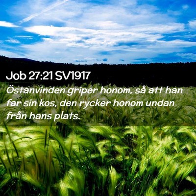 Picture 02 - Job 27:21 SV1917 - Östanvinden griper honom, så att han far sin - Bible Verse Picture