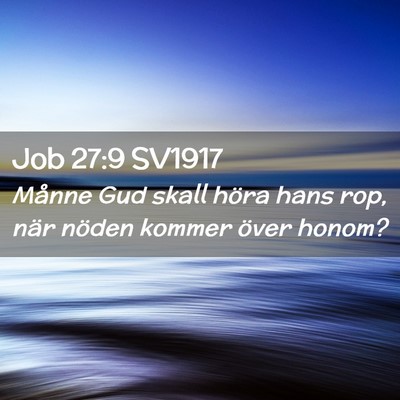 Picture 02 - Job 27:9 SV1917 - Månne Gud skall höra hans rop, när nöden - Bible Verse Picture