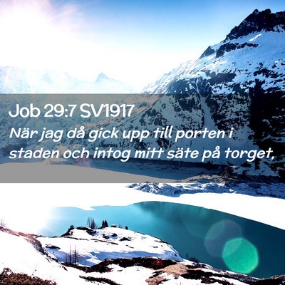 Picture 02 - Job 29:7 SV1917 - När jag då gick upp till porten i staden och - Bible Verse Picture