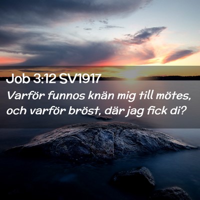 Picture 02 - Job 3:12 SV1917 - Varför funnos knän mig till mötes, och varför - Bible Verse Picture