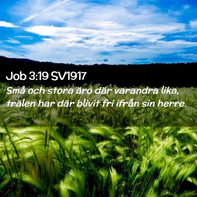 Picture 02 - Job 3:19 SV1917 - Små och stora äro där varandra lika, trälen - Bible Verse Picture