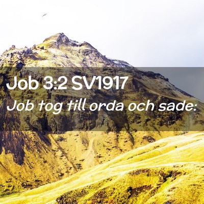 Picture 02 - Job 3:2 SV1917 - Job tog till orda och - Bible Verse Picture