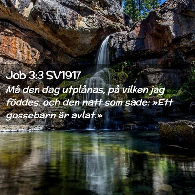Picture 02 - Job 3:3 SV1917 - Må den dag utplånas, på vilken jag föddes, - Bible Verse Picture