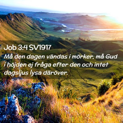 Picture 02 - Job 3:4 SV1917 - Må den dagen vändas i mörker, må Gud i - Bible Verse Picture