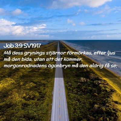 Picture 02 - Job 3:9 SV1917 - Må dess grynings stjärnor förmörkas, efter - Bible Verse Picture