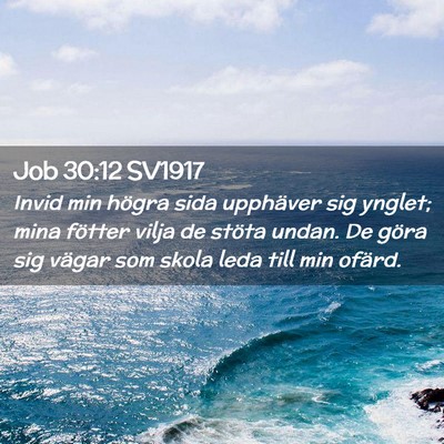 Picture 02 - Job 30:12 SV1917 - Invid min högra sida upphäver sig ynglet; mina - Bible Verse Picture