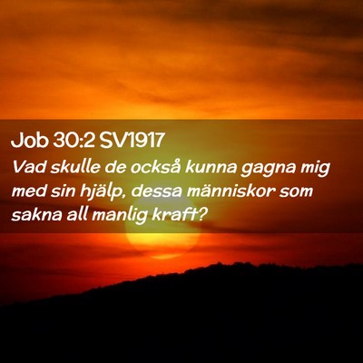 Picture 02 - Job 30:2 SV1917 - Vad skulle de också kunna gagna mig med sin - Bible Verse Picture