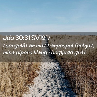Picture 02 - Job 30:31 SV1917 - I sorgelåt är mitt harpospel förbytt, mina - Bible Verse Picture