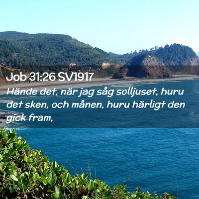 Picture 02 - Job 31:26 SV1917 - Hände det, när jag såg solljuset, huru det - Bible Verse Picture
