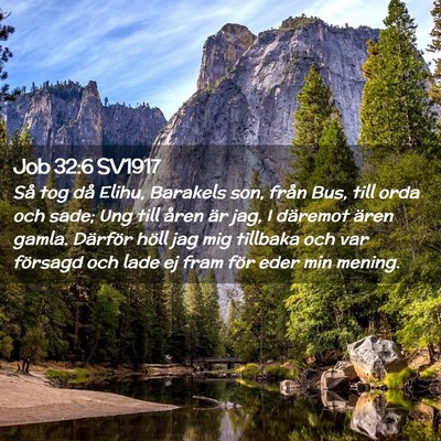 Picture 02 - Job 32:6 SV1917 - Så tog då Elihu, Barakels son, från Bus, till - Bible Verse Picture