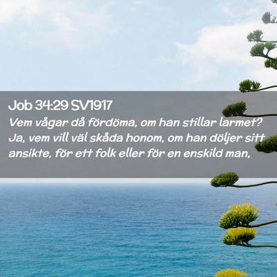 Picture 02 - Job 34:29 SV1917 - Vem vågar då fördöma, om han stillar larmet? - Bible Verse Picture