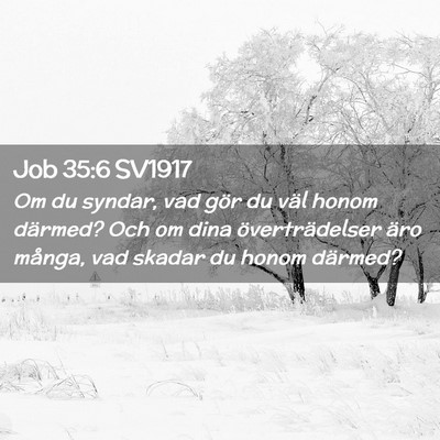 Picture 02 - Job 35:6 SV1917 - Om du syndar, vad gör du väl honom därmed? Och - Bible Verse Picture