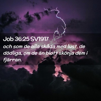 Picture 02 - Job 36:25 SV1917 - och som de alla skåda med lust, de dödliga, om - Bible Verse Picture