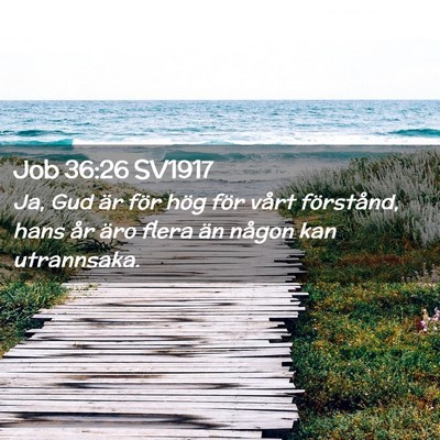 Picture 02 - Job 36:26 SV1917 - Ja, Gud är för hög för vårt förstånd, hans - Bible Verse Picture