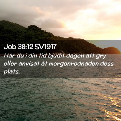 Picture 02 - Job 38:12 SV1917 - Har du i din tid bjudit dagen att gry eller - Bible Verse Picture