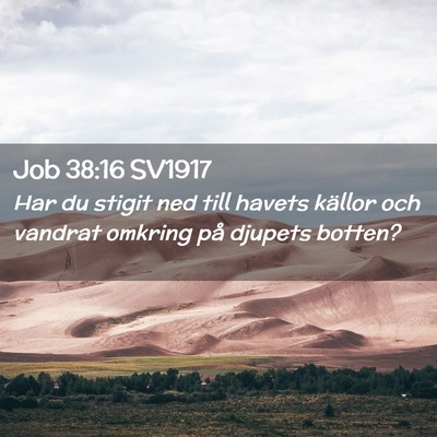 Picture 02 - Job 38:16 SV1917 - Har du stigit ned till havets källor och vandrat - Bible Verse Picture