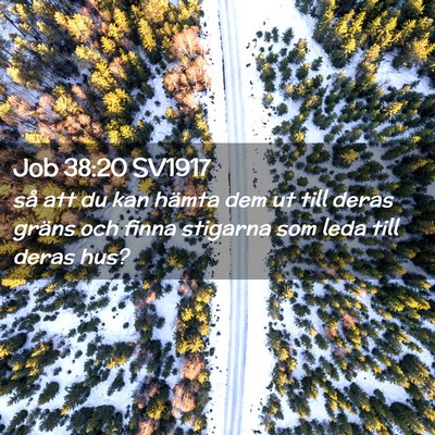 Picture 02 - Job 38:20 SV1917 - så att du kan hämta dem ut till deras gräns - Bible Verse Picture