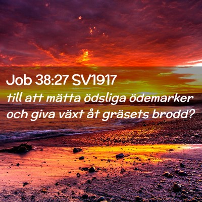 Picture 02 - Job 38:27 SV1917 - till att mätta ödsliga ödemarker och giva - Bible Verse Picture