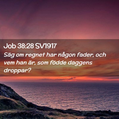 Picture 02 - Job 38:28 SV1917 - Säg om regnet har någon fader, och vem han är, - Bible Verse Picture