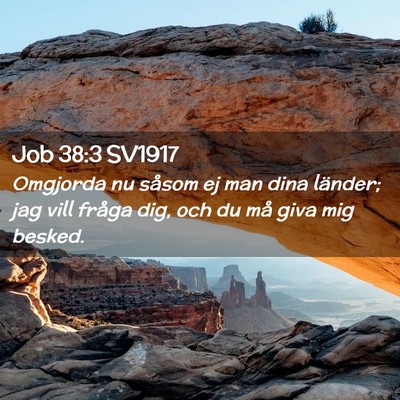 Picture 02 - Job 38:3 SV1917 - Omgjorda nu såsom ej man dina länder; jag vill - Bible Verse Picture
