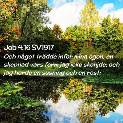 Picture 02 - Job 4:16 SV1917 - Och något trädde inför mina ögon, en skepnad - Bible Verse Picture