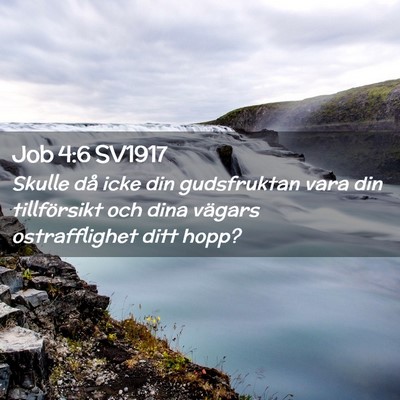 Picture 02 - Job 4:6 SV1917 - Skulle då icke din gudsfruktan vara din - Bible Verse Picture