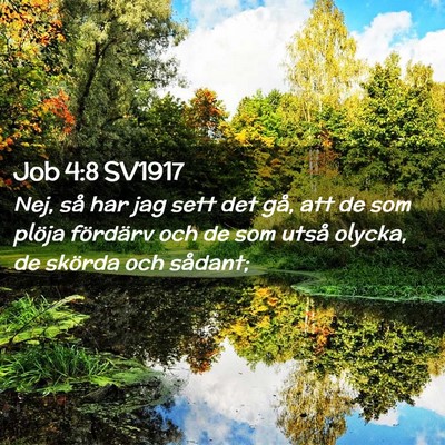 Picture 02 - Job 4:8 SV1917 - Nej, så har jag sett det gå, att de som plöja - Bible Verse Picture