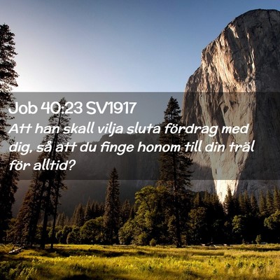 Picture 02 - Job 40:23 SV1917 - Att han skall vilja sluta fördrag med dig, så - Bible Verse Picture